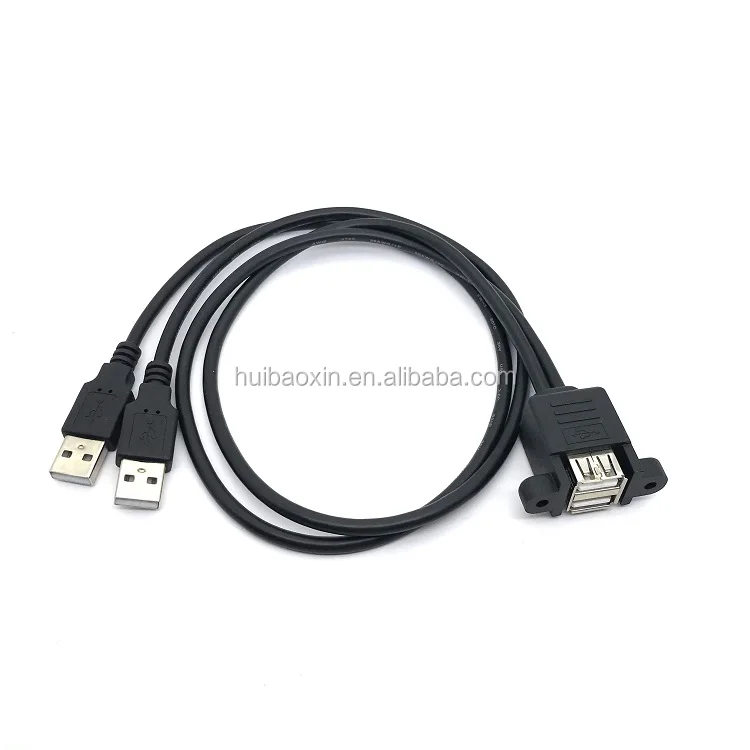 USB 2.0 dual female to male cable with screw dual panel mount usb cable usb 2.0 y splitter cable for computer host, Black or oem
USB 2.0 dual female to male cable with screw dual panel mount usb cable usb 2.0 y splitter cable for computer host, Black or oem
