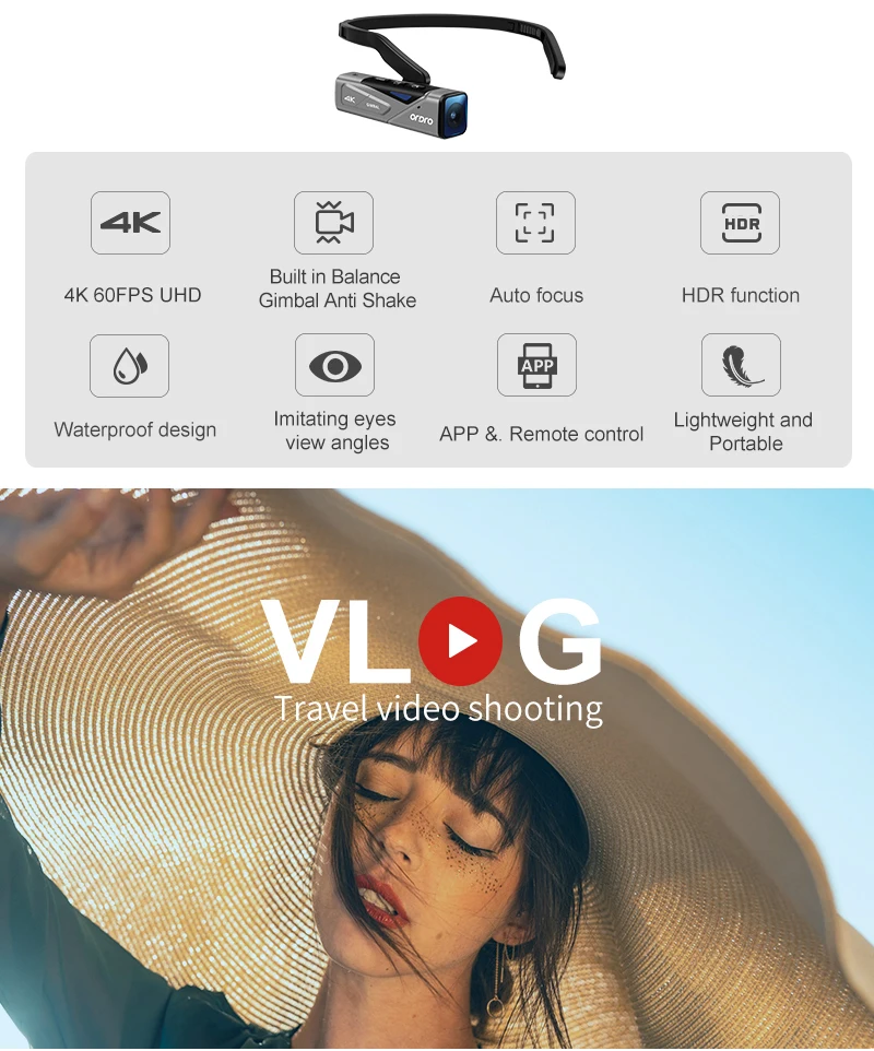 Ordro New Ep7 Pov Hiking Vlog Digital 4k Uhd Mini Camcorders Wifi Video 