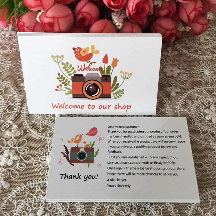 for shopping card, amazon or ebay online business custom thank