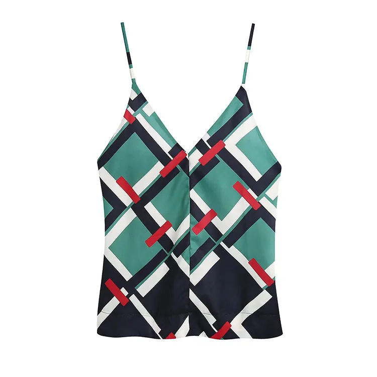 BMURHMZA2021 autumn new women's geometric pattern printing back lace sexy backless ladies camisole, Picture color
BMURHMZA2021 autumn new women's geometric pattern printing back lace sexy backless ladies camisole, Picture color
