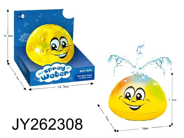 2 in 1 Squirt Spray Water Toy LED Light up Float Toys Automatic Induction Sprinkler Space UFO Car Toys for Baby Toddler