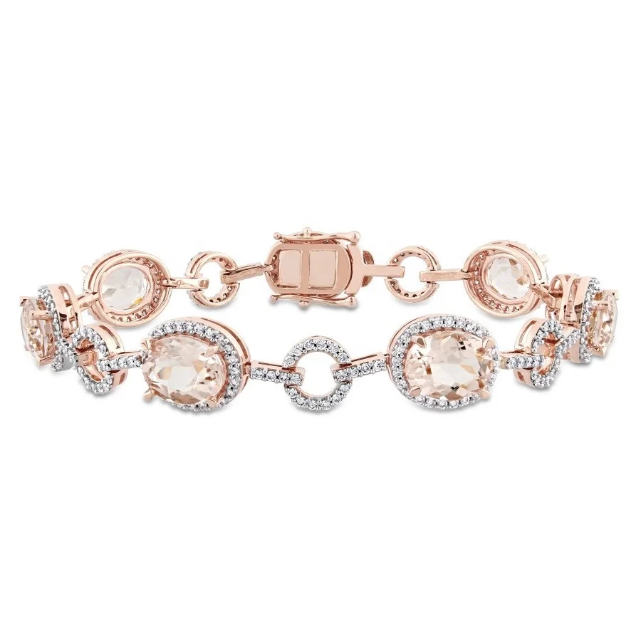 Hot Selling 925 Sterling Silver Morganite Jewelry Gold Plated Morganite Bracelet, Rose gold
Hot Selling 925 Sterling Silver Morganite Jewelry Gold Plated Morganite Bracelet, Rose gold