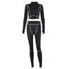 2019 hot selling Autumn and winter women's fitness clothing new single shoulder long-sleeve yoga trousers suit women
