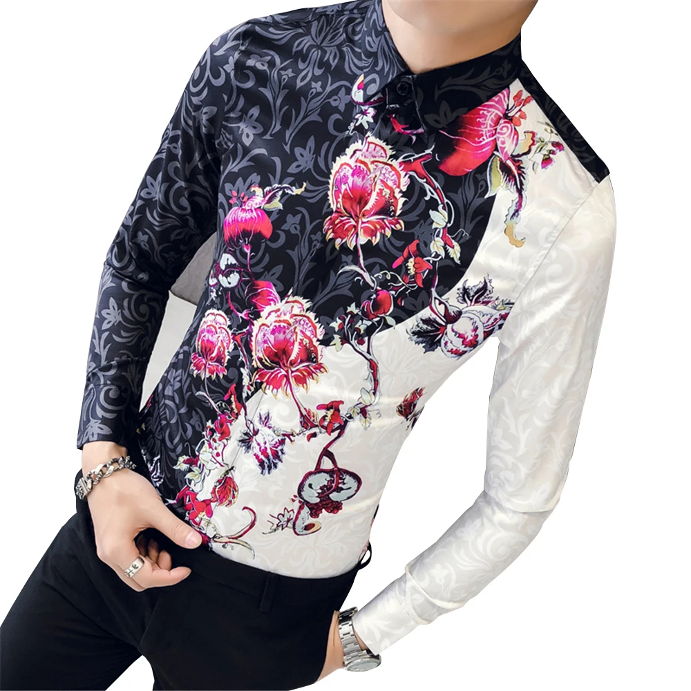 Rose Flower Men Shirts Print Casual Slim Fit Fashion Long Sleeve Shirts Turn-down Collar Shirts for Wedding Party E301CS
Rose Flower Men Shirts Print Casual Slim Fit Fashion Long Sleeve Shirts Turn-down Collar Shirts for Wedding Party E301CS