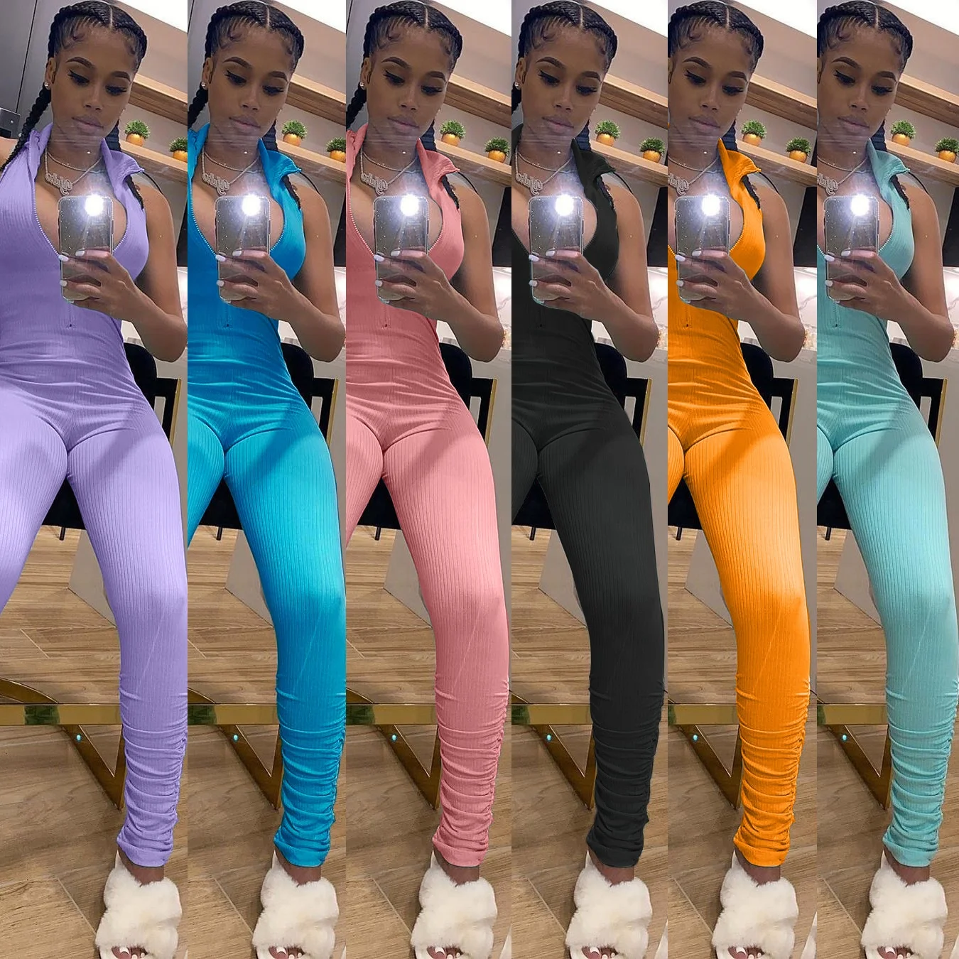 YD - AJ4212 new arrival summer one piece bodycon stacked jumpsuit pleated sleeveless jumpsuit women 2021
YD - AJ4212 new arrival summer one piece bodycon stacked jumpsuit pleated sleeveless jumpsuit women 2021