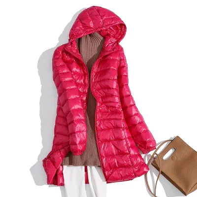 10% Off Winter Woman Padded Hooded Long Jacket White Duck Down Female Overcoat Light Slim Solid Jackets Coat Portable Parkas
10% Off Winter Woman Padded Hooded Long Jacket White Duck Down Female Overcoat Light Slim Solid Jackets Coat Portable Parkas