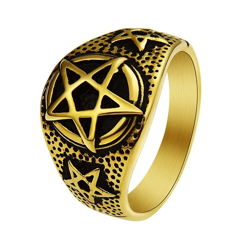 Fashion Jewelry Products Vintage Alloy Mens Star Ring, Gold color 
Fashion Jewelry Products Vintage Alloy Mens Star Ring, Gold color