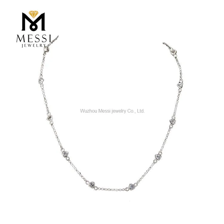 wholesale fashion jewelry heart shape 14k/18k gold by the yard moissanite necklace, White
wholesale fashion jewelry heart shape 14k/18k gold by the yard moissanite necklace, White