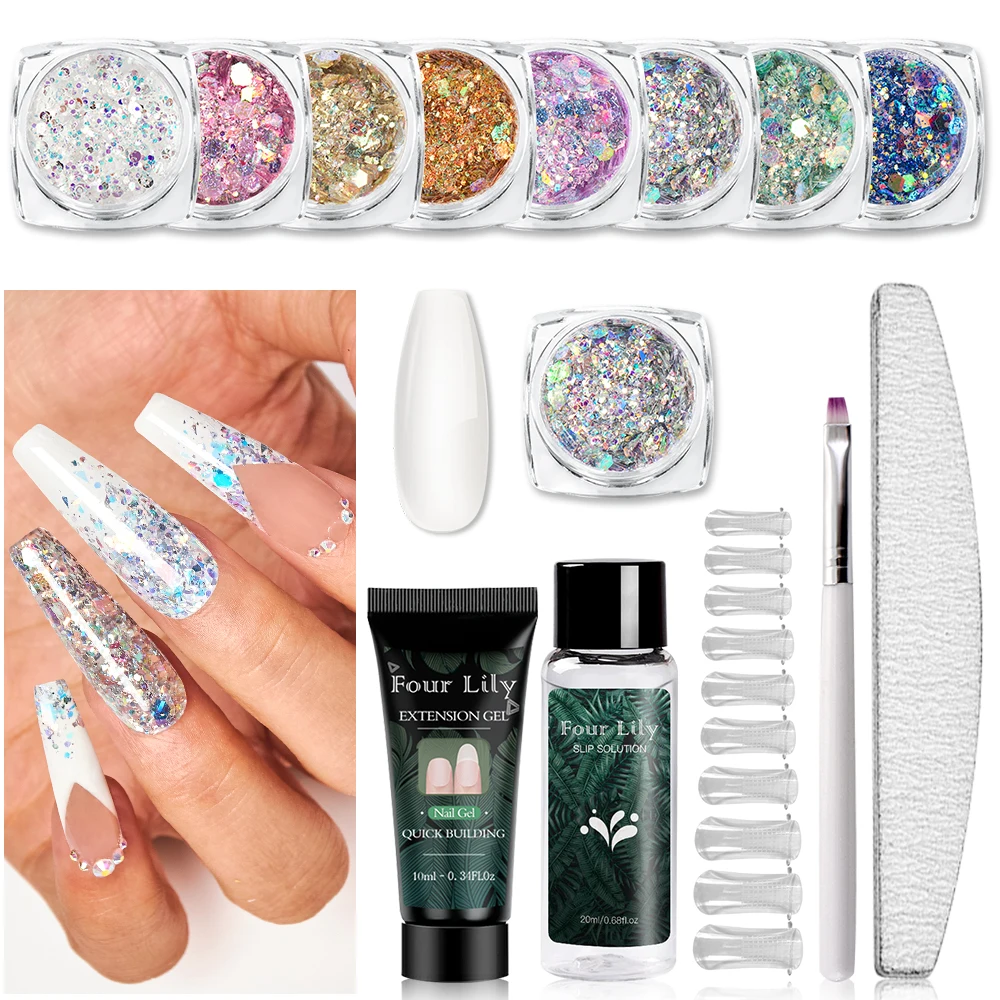 2020 High Quality 10ml Nail Extention Kit With Sequins Private Label Poly Gel Nail Set
2020 High Quality 10ml Nail Extention Kit With Sequins Private Label Poly Gel Nail Set