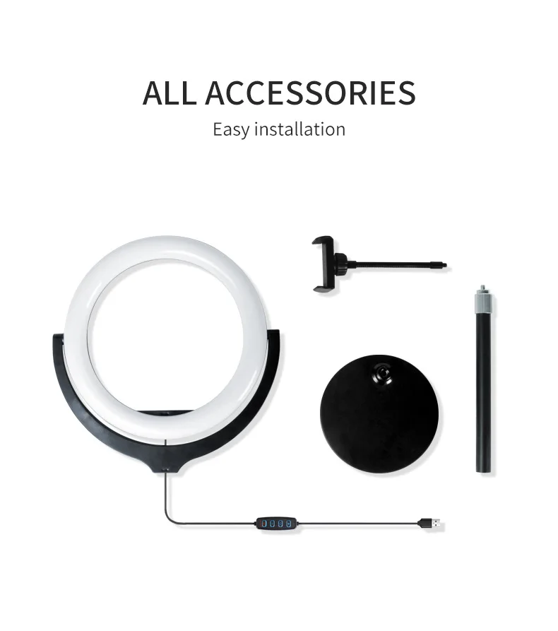 High-Power Live Broadcast Support Mobile Phone Holder Ring Photography Light Accessories Three-Color Ring Light, White
High-Power Live Broadcast Support Mobile Phone Holder Ring Photography Light Accessories Three-Color Ring Light, White