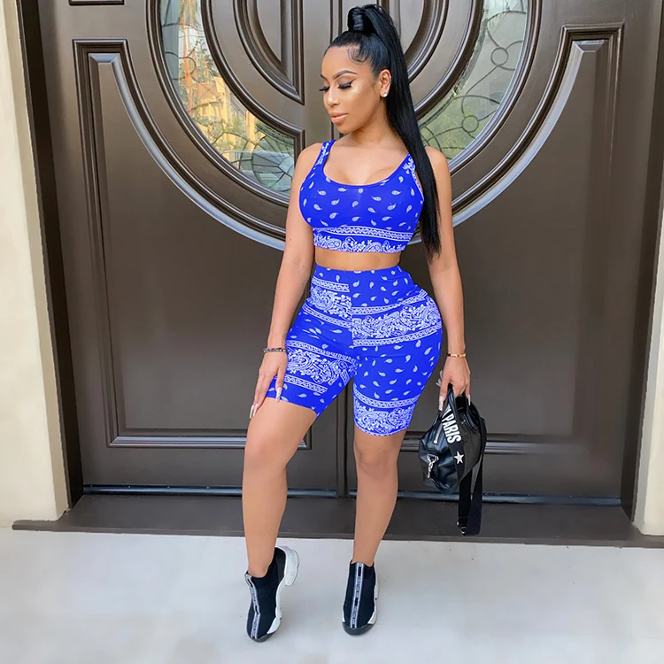 2021 Summer Activewear Casual Clothes Ladies Print Skinny Tank Tops And Short Pants Jogger Sport Women Two pieces Outfits, Red,black,blue
2021 Summer Activewear Casual Clothes Ladies Print Skinny Tank Tops And Short Pants Jogger Sport Women Two pieces Outfits, Red,black,blue