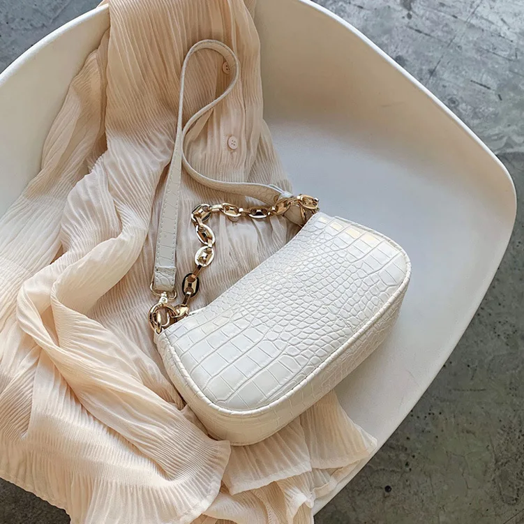 Fashion Crocodile Pattern Baguette bags MINI PU Leather Shoulder Bags For Women Chain Designer Luxury Handbag
Fashion Crocodile Pattern Baguette bags MINI PU Leather Shoulder Bags For Women Chain Designer Luxury Handbag