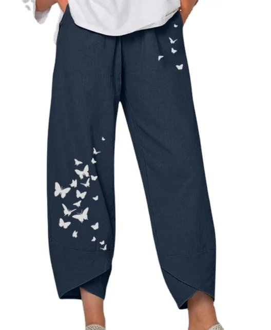 2021 Summer Fashion Plus Size Slack Butterfly Pattern Print Casual Wide Leg Women Pants And Trousers With Pocket, Customized make
2021 Summer Fashion Plus Size Slack Butterfly Pattern Print Casual Wide Leg Women Pants And Trousers With Pocket, Customized make