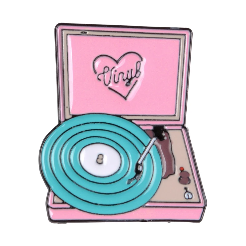 80'S Pink Heart Phonograph Enamel Pin Vinyl Record Old-school Music Song Metal Clothes Bag Hat Badge
80'S Pink Heart Phonograph Enamel Pin Vinyl Record Old-school Music Song Metal Clothes Bag Hat Badge