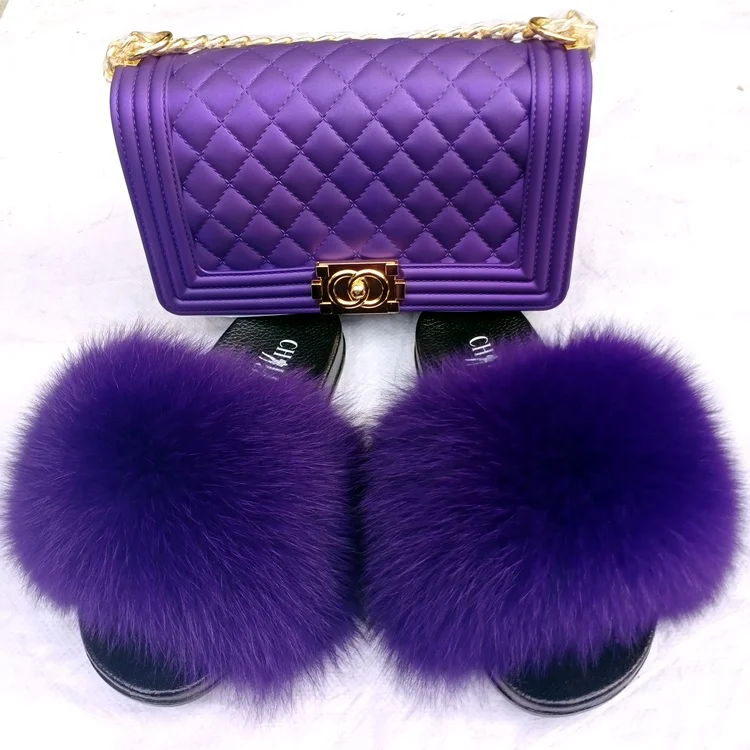 Jelly purse and fur slides purse sets
Jelly purse and fur slides purse sets