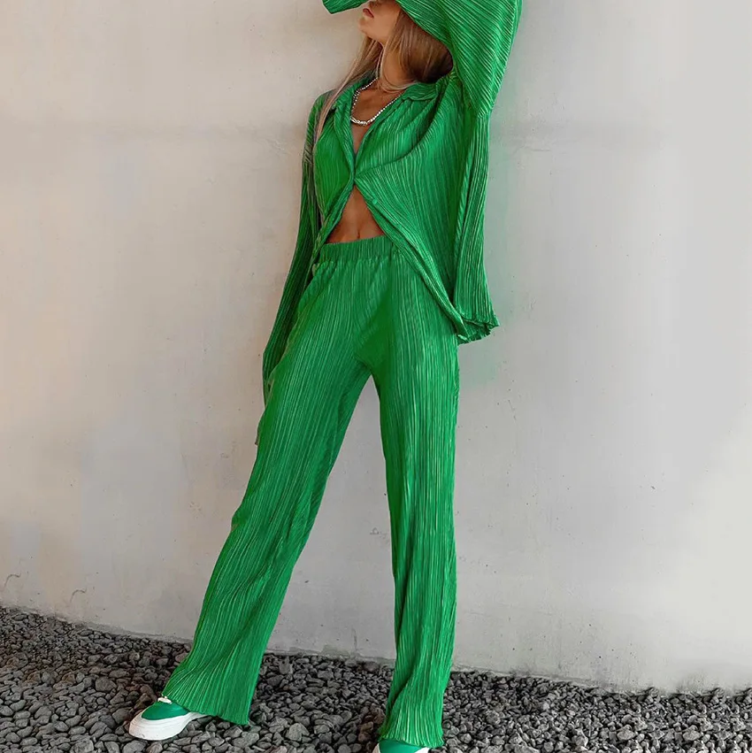 2022 Custom Logo Office Lady Clothing Set Woman Loose Blouse Pleated Straight Wide Leg Pants Long Sleeve Cardigan Shirt Trousers
2022 Custom Logo Office Lady Clothing Set Woman Loose Blouse Pleated Straight Wide Leg Pants Long Sleeve Cardigan Shirt Trousers