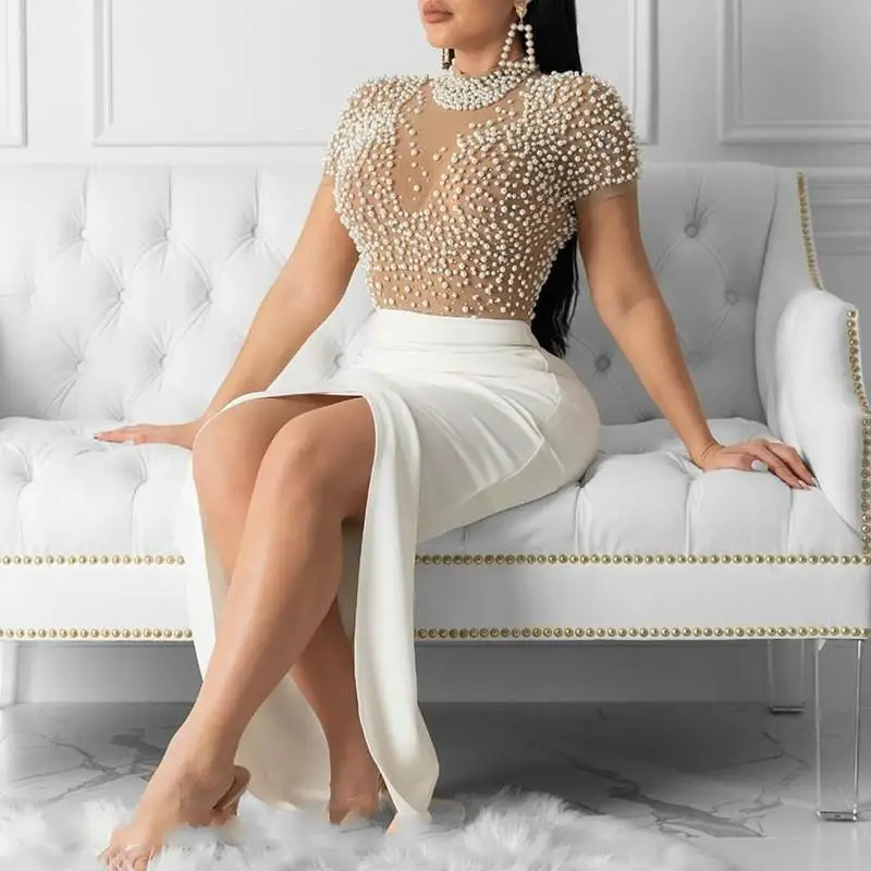 2021 Sexy Summer Robe Girl Skirt See-Through Tulle Beaded Open Hairpin Evening Vestito Party Dresses Women, Picture color
2021 Sexy Summer Robe Girl Skirt See-Through Tulle Beaded Open Hairpin Evening Vestito Party Dresses Women, Picture color