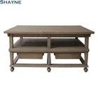 Shayne Luxury High-end Customize Style Wood Carved Antique Solid Oak Console Table