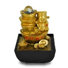 fengshui golden happy buddha water fountain china import items decor for home