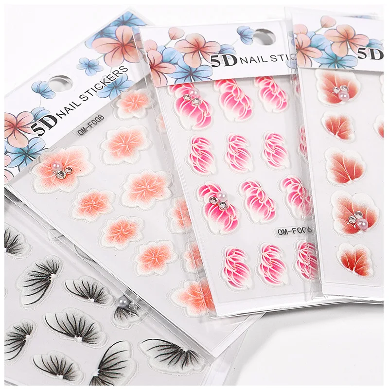 2021 new thin and transparent 5D embossed craftsmanship flower series nail stickers
2021 new thin and transparent 5D embossed craftsmanship flower series nail stickers