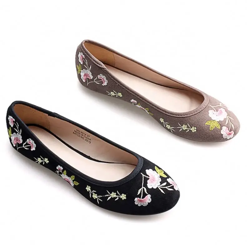 2020 the most fashion embroidery flower round toe slip-on lady flats shoes, Black/taupe
2020 the most fashion embroidery flower round toe slip-on lady flats shoes, Black/taupe