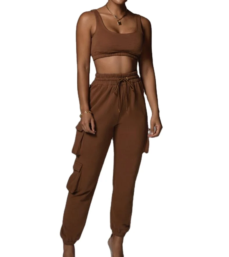 2020 new arrivals autumn design women crop top with full length pants two pieces sets
2020 new arrivals autumn design women crop top with full length pants two pieces sets