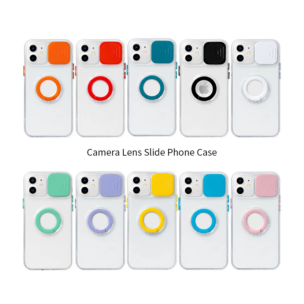 Hot Selling Camera Protection Clear Phone Case for iPhone 12 11 Pro Max Sliding Cover for Lens, Casing With Ring Stand
Hot Selling Camera Protection Clear Phone Case for iPhone 12 11 Pro Max Sliding Cover for Lens, Casing With Ring Stand