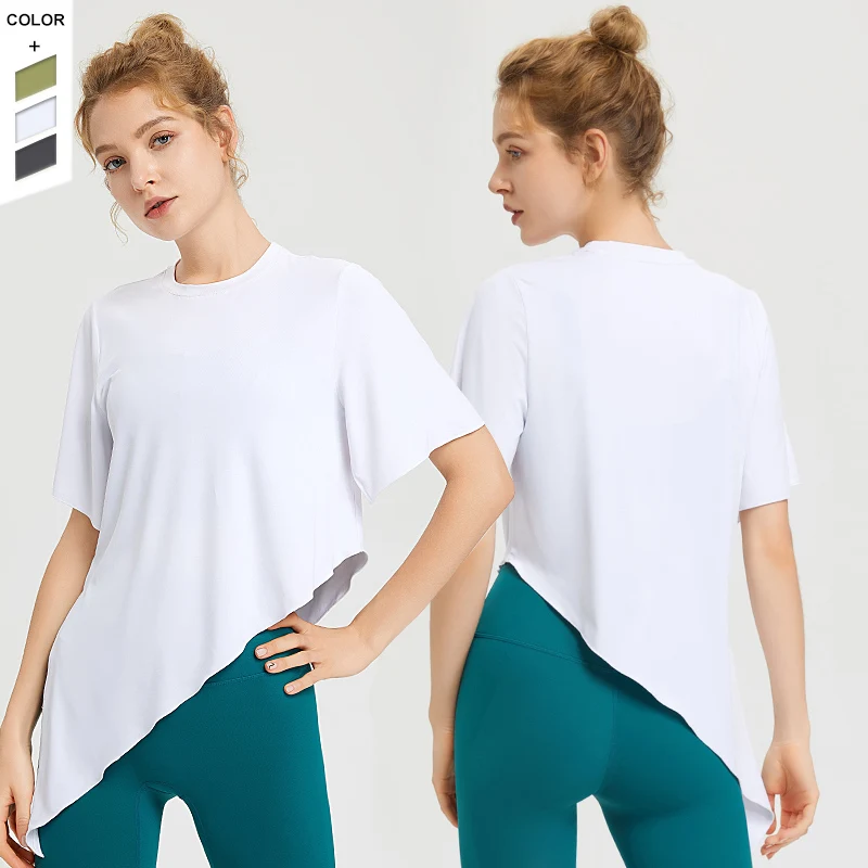 New Fashion Slim Yoga Clothes Women's Short-sleeved Loose Two-wear Sports Casual T-shirt Running Dance Casual Shirts For Women
New Fashion Slim Yoga Clothes Women's Short-sleeved Loose Two-wear Sports Casual T-shirt Running Dance Casual Shirts For Women