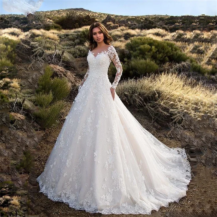 Wedding Dress Bridal Gown Women's Long Sleeve One Shoulder Bridal Wedding Dresses, As pic
Wedding Dress Bridal Gown Women's Long Sleeve One Shoulder Bridal Wedding Dresses, As pic