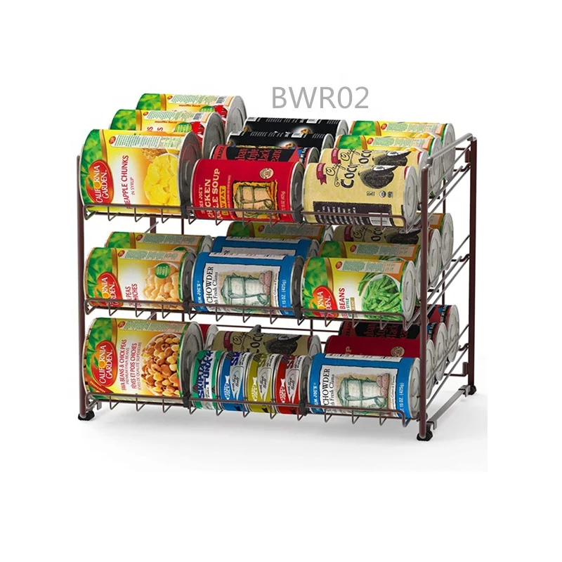 BWR02 Stackable Can Rack Organizer food organizer food rack wire rack, Black or custom
BWR02 Stackable Can Rack Organizer food organizer food rack wire rack, Black or custom