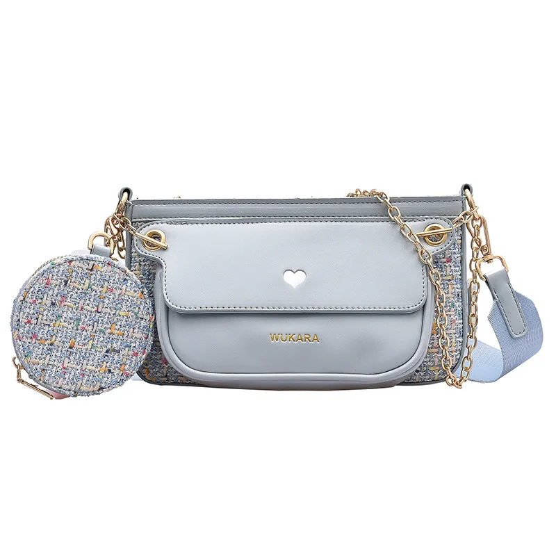 New Travel Branded Three In One Small PU Leather Crossbody Bags Women Trend Bag Chain Handbags Shoulder Bag, Customizable
New Travel Branded Three In One Small PU Leather Crossbody Bags Women Trend Bag Chain Handbags Shoulder Bag, Customizable