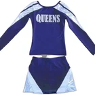 new cheerleader uniforms: customise long sleeve top and skirts factory price