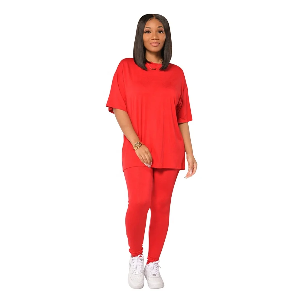 MT272-8083 women's summer casual solid color T-shirt slim short-sleeved trousers sports 2-piece women clothing sets 
MT272-8083 women's summer casual solid color T-shirt slim short-sleeved trousers sports 2-piece women clothing sets