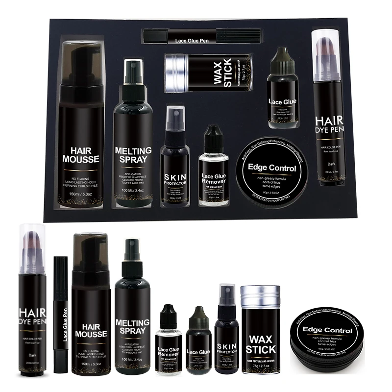 Complete private labels custom packaging hair tools box lace wig install kit
Complete private labels custom packaging hair tools box lace wig install kit