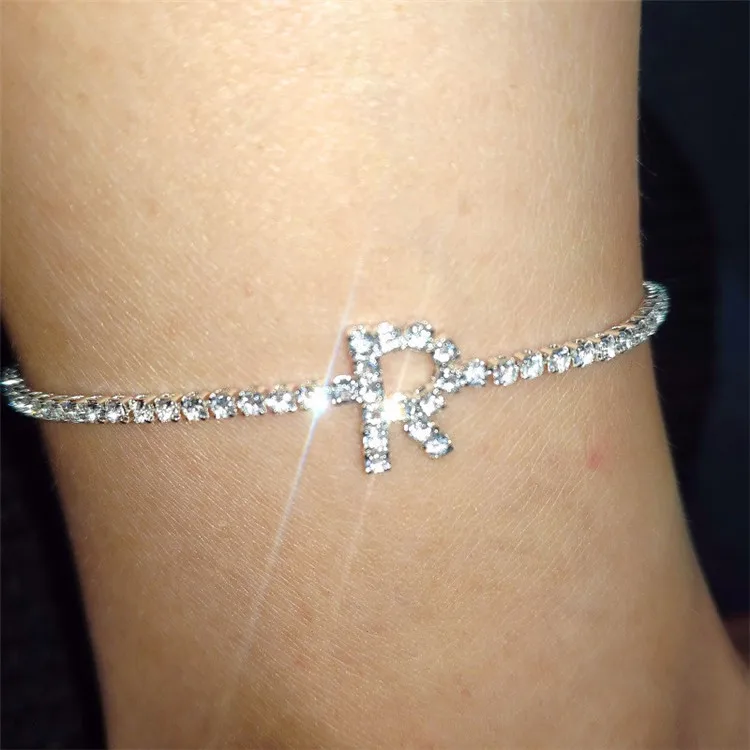 2020 New Design Gold Color Fashion Foot Jewelry Initial Bracelet Rhinestone Letter Anklet for Girl Women, Silver
2020 New Design Gold Color Fashion Foot Jewelry Initial Bracelet Rhinestone Letter Anklet for Girl Women, Silver