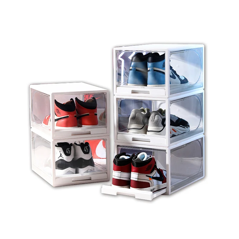 Latest Design Easy assembly plastic shoe box drawer type Plastic Stackable Shoes Case
Latest Design Easy assembly plastic shoe box drawer type Plastic Stackable Shoes Case