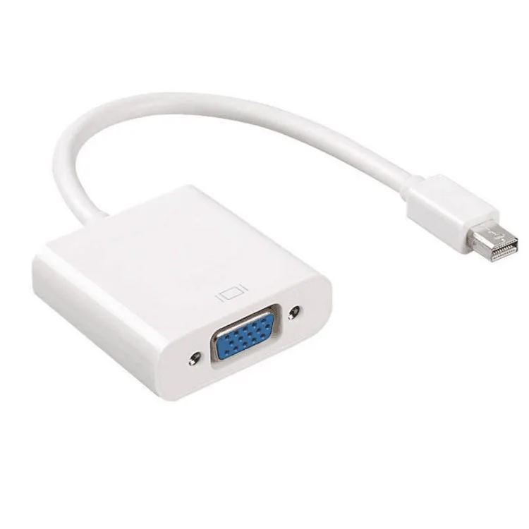 

Mini dp to VGA adapter Laptop thunderbolt to monitor high definition conversion cable MINI Display port to VGA female, White
