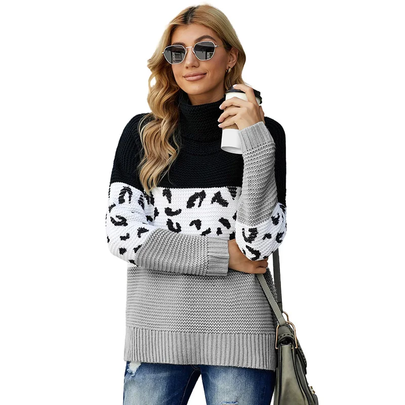 Wholesale Custom Designer Splicing Chunky Knit Pullover Turtle Neck Sweater Women, Accept turtle neck sweater women
Wholesale Custom Designer Splicing Chunky Knit Pullover Turtle Neck Sweater Women, Accept turtle neck sweater women