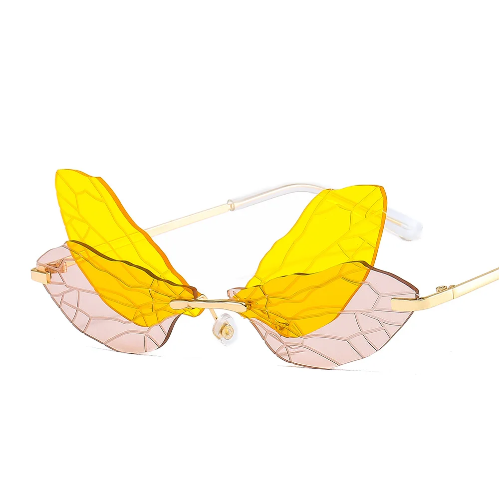 New Special Custom European and American sun glasses fashion butterfly wings rimless sunglasses
New Special Custom European and American sun glasses fashion butterfly wings rimless sunglasses