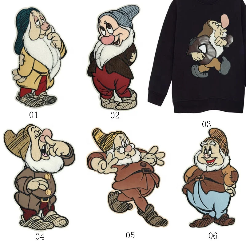 Cartoon character Seven Dwarfs leather fabric sticker clothing DIY versatile chenille embroidery patch
Cartoon character Seven Dwarfs leather fabric sticker clothing DIY versatile chenille embroidery patch