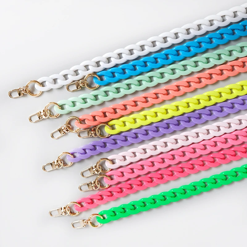Meetee B-C100 Retro Candy Color Fish Bone Color Acrylic Resin Chain Handmade Removable Thick Chain Bag Decorative Chain, 7 colors 
Meetee B-C100 Retro Candy Color Fish Bone Color Acrylic Resin Chain Handmade Removable Thick Chain Bag Decorative Chain, 7 colors