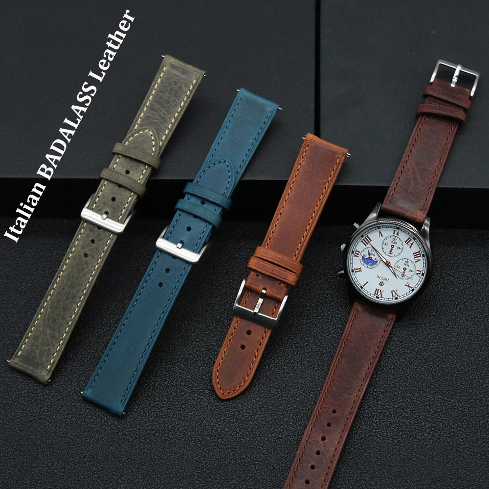 YUNSE New Italian BADALASS Leather Watch Straps Quick Release Genuine Leather Band 20mm 22mm Vintage Cowhide Wristwatch bands
YUNSE New Italian BADALASS Leather Watch Straps Quick Release Genuine Leather Band 20mm 22mm Vintage Cowhide Wristwatch bands