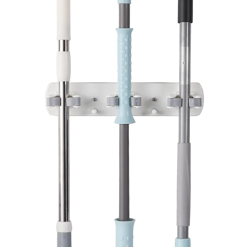 Factory Good quality wall mounted nail free set of three mop & broom holder 3 holders with 2 hooks tool organizer
Factory Good quality wall mounted nail free set of three mop & broom holder 3 holders with 2 hooks tool organizer