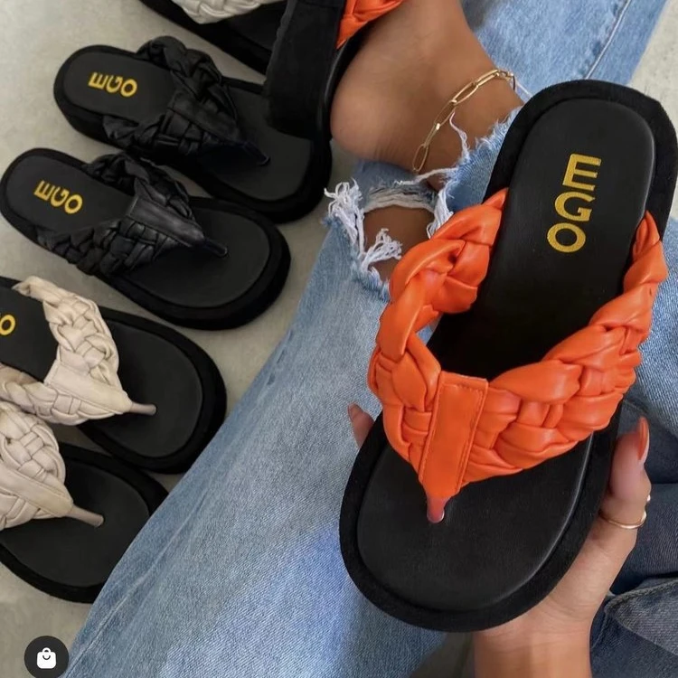2021 summer sandals thick-soled mid-heel round toe flip-flops women's new woven large size sandals
2021 summer sandals thick-soled mid-heel round toe flip-flops women's new woven large size sandals