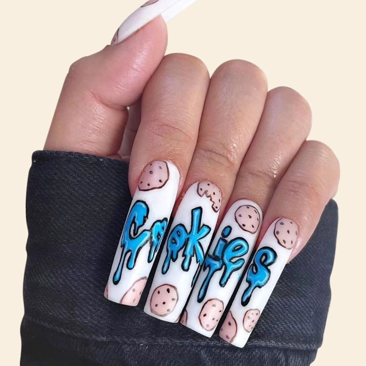 White Background Color Cookies Pattern Press On Nails Long Coffin Cartoon False Nails
White Background Color Cookies Pattern Press On Nails Long Coffin Cartoon False Nails