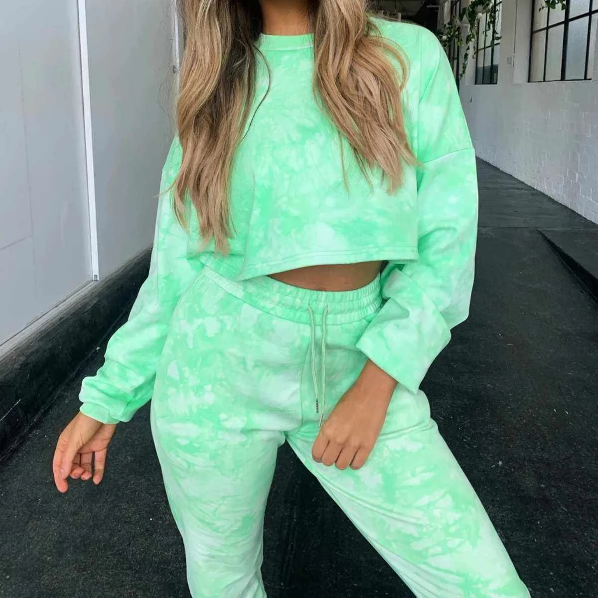 Women Cotton Tie Dye Sweats Two Pieces Hoodies Cotton Tie Dye Tracksuit, As picture
Women Cotton Tie Dye Sweats Two Pieces Hoodies Cotton Tie Dye Tracksuit, As picture