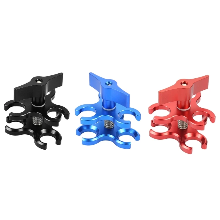 

Dropshipping Triple Ball Clamp Open Hole Diving Flashlight Clamp CNC Clamp for Diving Underwater Photography System