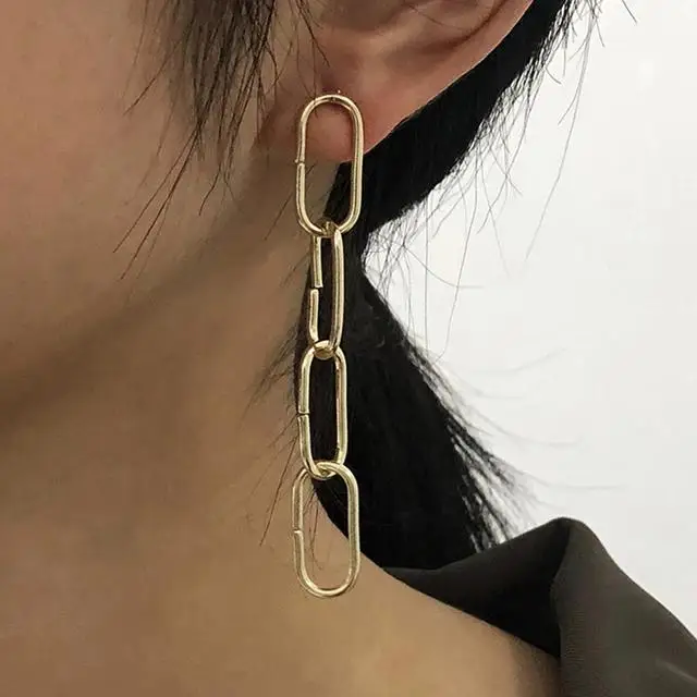 Unusual Gold Color Chain Drop Earrings For Women Long Dangle Earrings Femme Aesthetic Jewelry Gift
Unusual Gold Color Chain Drop Earrings For Women Long Dangle Earrings Femme Aesthetic Jewelry Gift