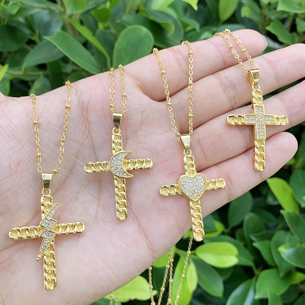 Cross Shape Lightning Heart Moon Pattern CZ Pendant Accessories Brass Fine Chain Necklace Lucky Jewelry Fit For Birthday Gift
Cross Shape Lightning Heart Moon Pattern CZ Pendant Accessories Brass Fine Chain Necklace Lucky Jewelry Fit For Birthday Gift