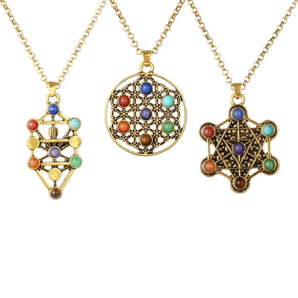 High Quality Women's Natural Stone Alloy Seven Chakras Pendant Necklace for Women, As pictures
High Quality Women's Natural Stone Alloy Seven Chakras Pendant Necklace for Women, As pictures